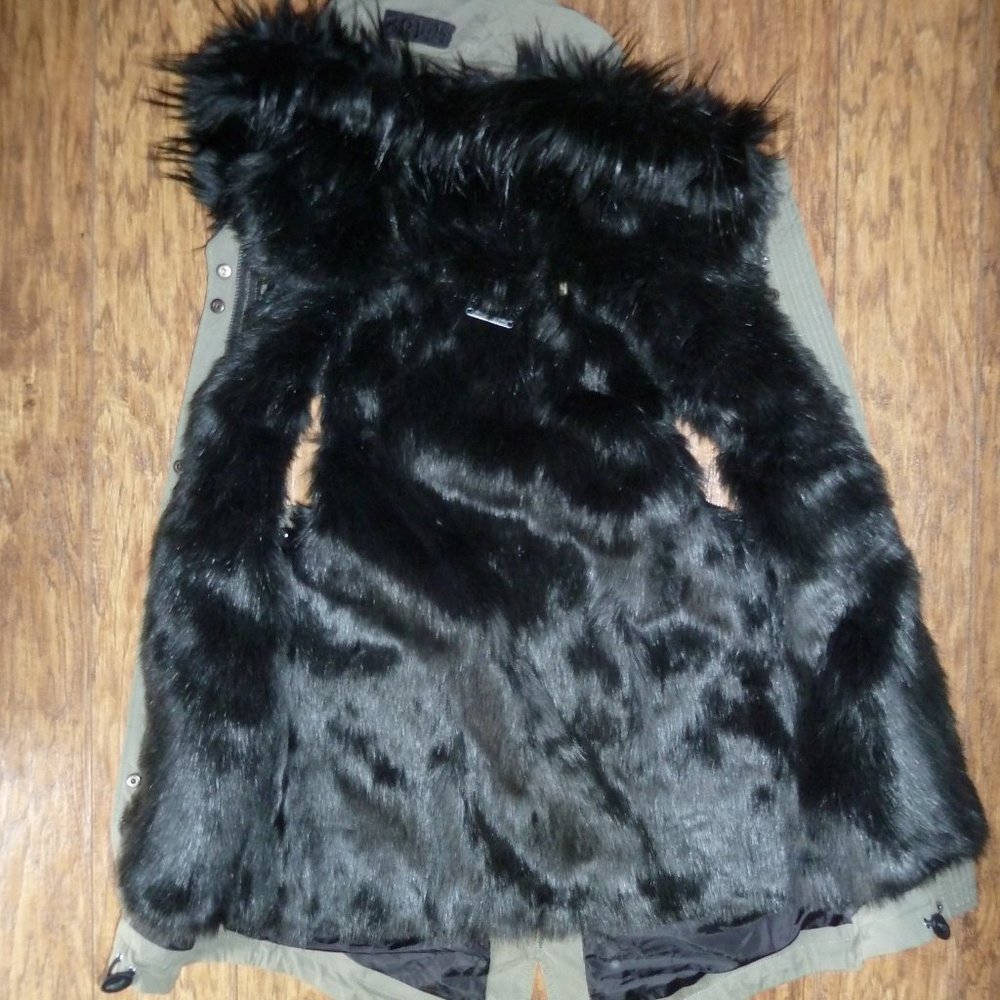 Rare Marc New York Vest with removable Faux Fur Liner Hooded Size XS Designer - Picture 3 of 7